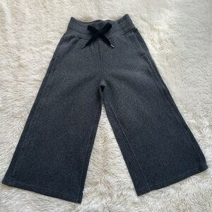 Lululemon Charcoal Ribbed Knitted Wide-Leg Cropped Pants